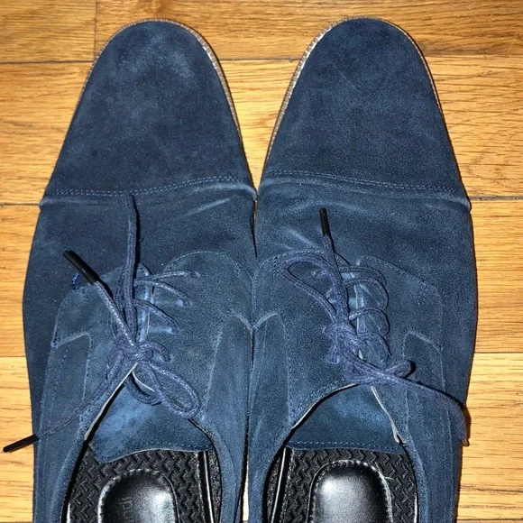 Carlo Morandi Tony Blue Suede Cap Toe Derby Shoes Carlo morandi dress - Gem main image 3